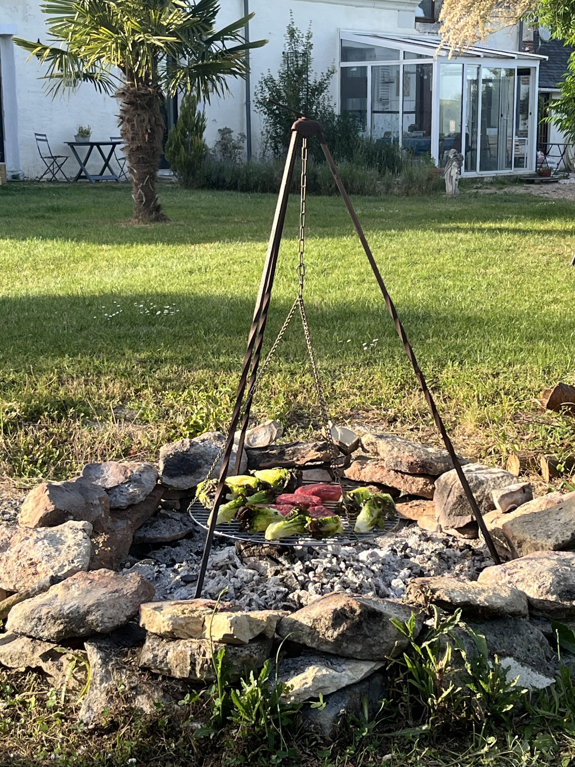 Lagerfeuer in den Chambres d'hôtes A l'Epoque